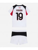 AC Milan Youssouf Fofana #19 Bortedraktsett Barn 2025-26 Korte ermer (+ bukser)